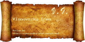 Visnovszky Irma névjegykártya