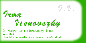 irma visnovszky business card